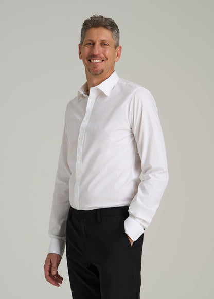 Oskar Button-Up Dress Shirt for Tall Men in Bright White