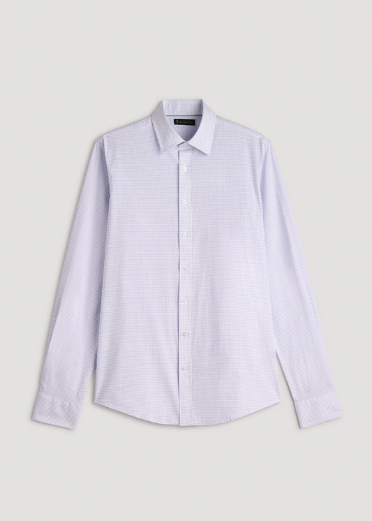 Oskar Button-Up Dress Shirt for Tall Men in Iris Mini Check