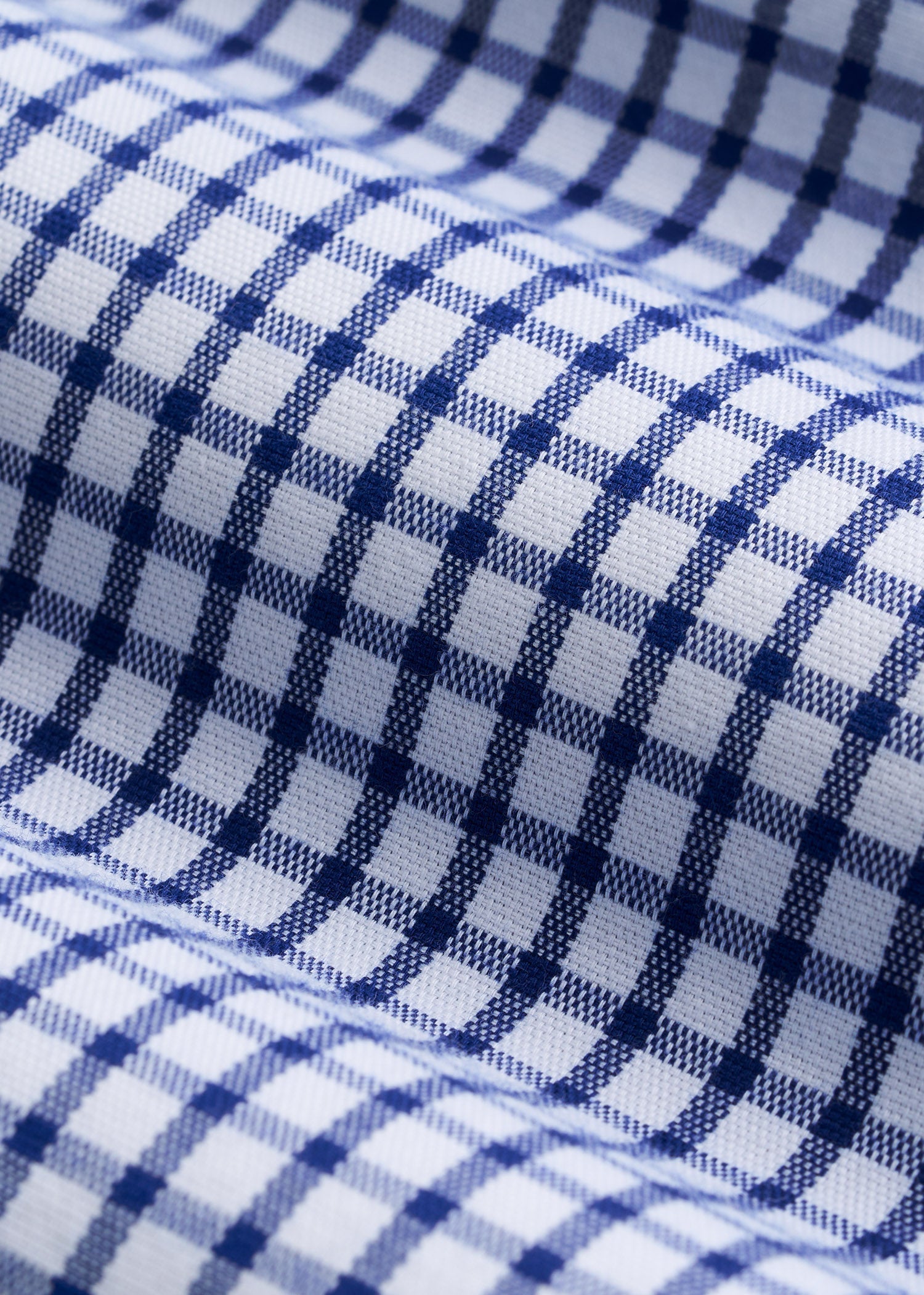 Oskar Easy Care Dress Shirt for Tall Men in Bright Blue Grid