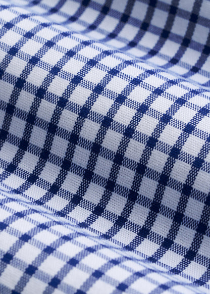 Oskar Easy Care Dress Shirt for Tall Men in Bright Blue Grid