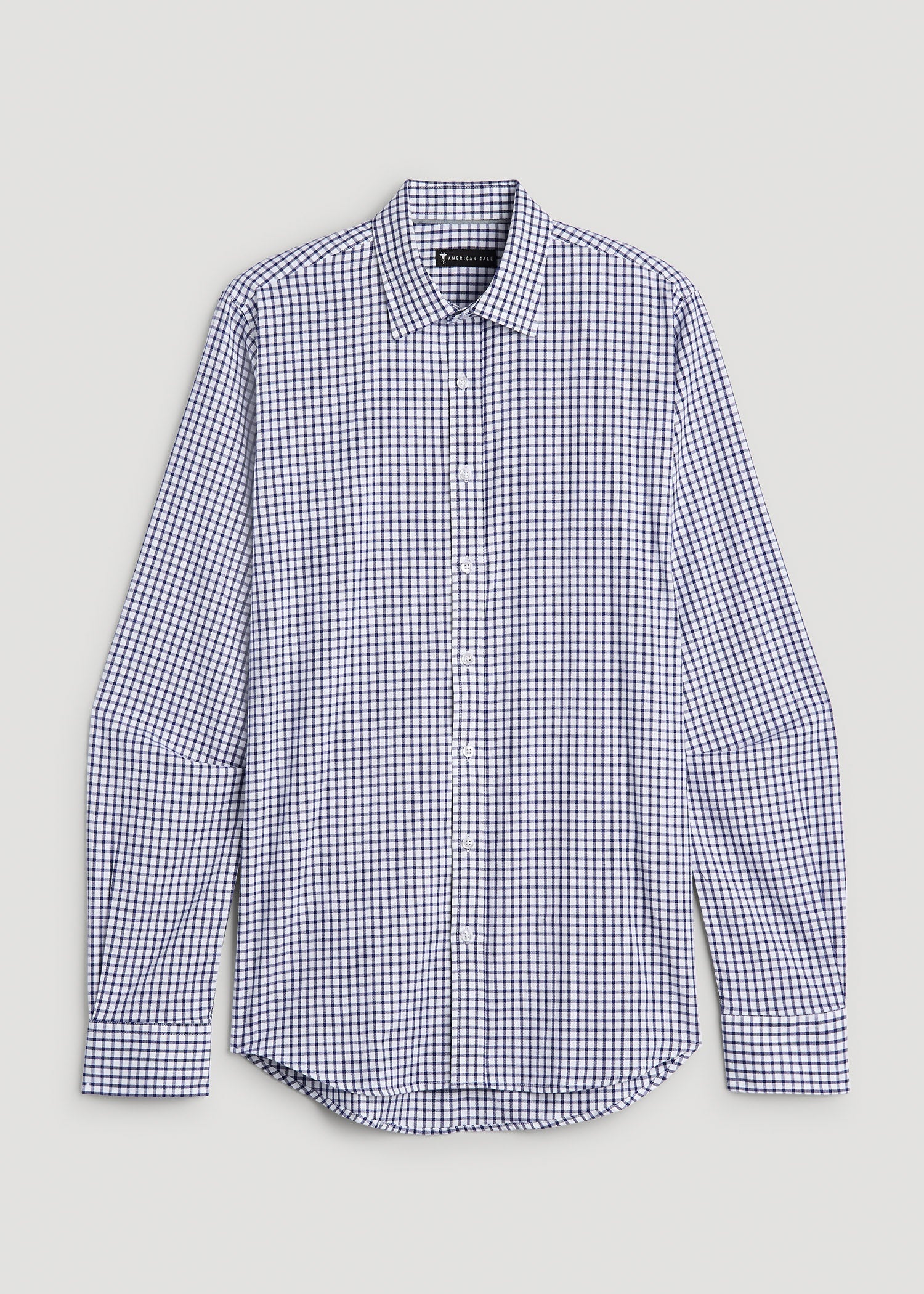 Oskar Easy Care Dress Shirt for Tall Men in Bright Blue Grid