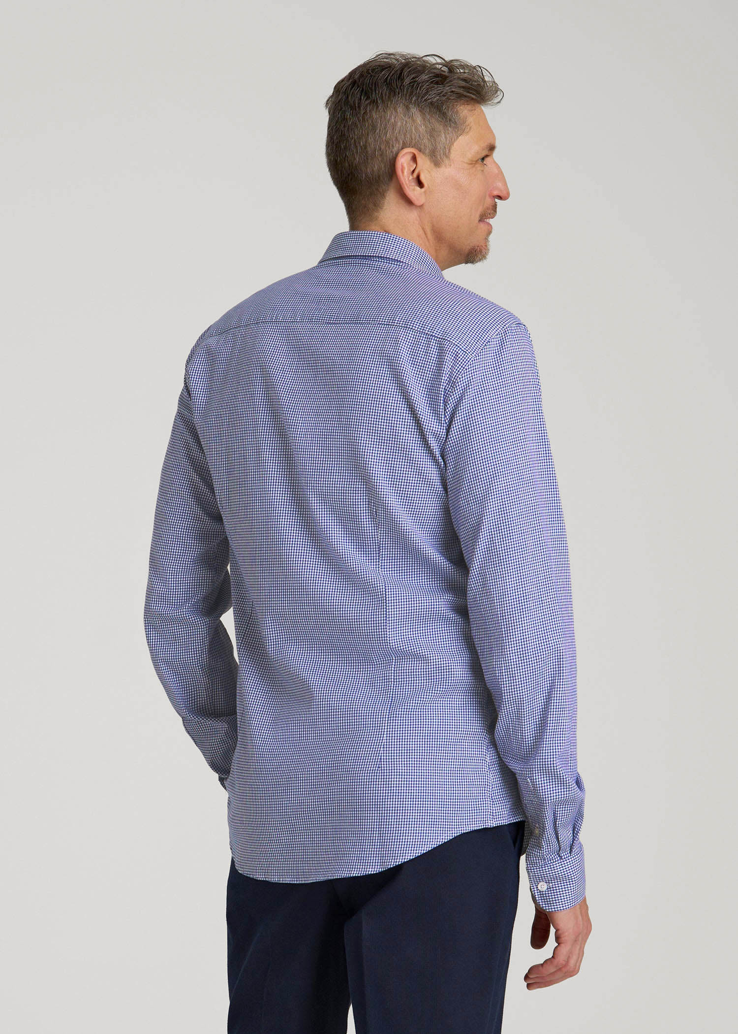 Oskar Easy Care Dress Shirt for Tall Men in Cobalt Mini Check M / Extra Tall / Cobalt Mini Check Oskar Easy Care Dress Shirt for Tall Men in Cobalt Mini Check M / Extra Tall / Cobalt Mini Check