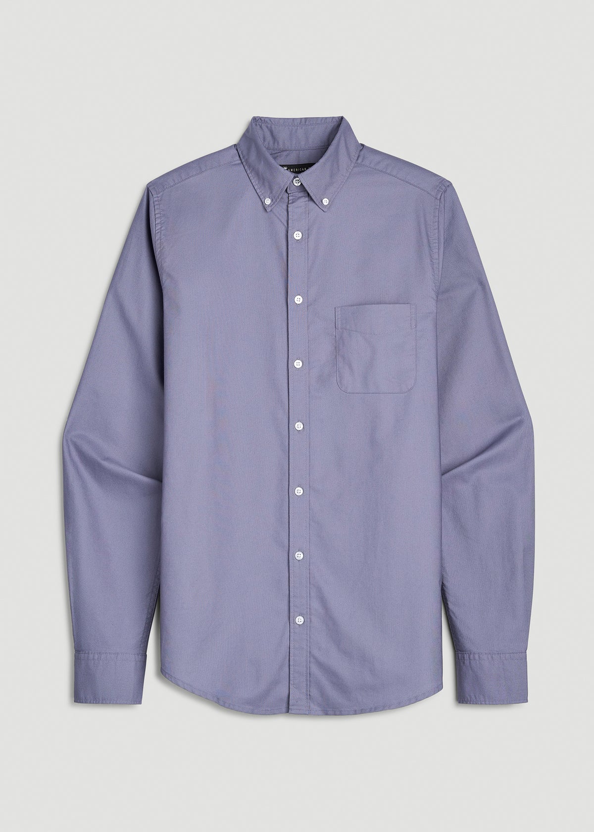 Oxford Cloth Button Down Shirt for Tall Men in Blue Granite