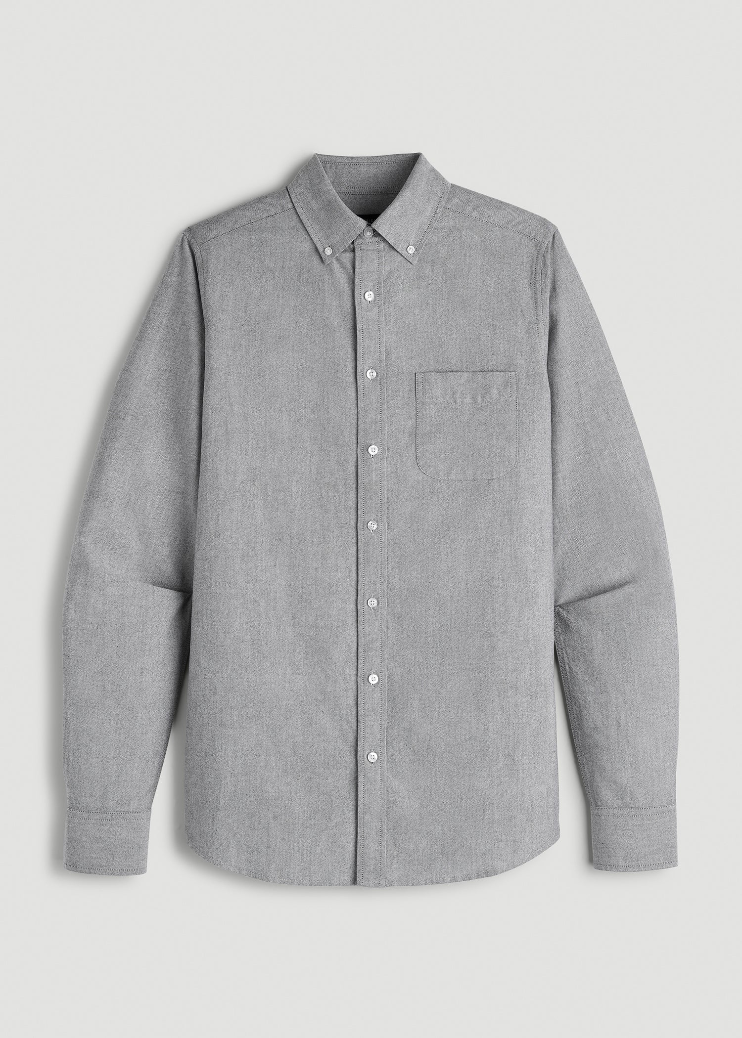 Oxford Cloth Button Down Shirt for Tall Men in Formal Grey