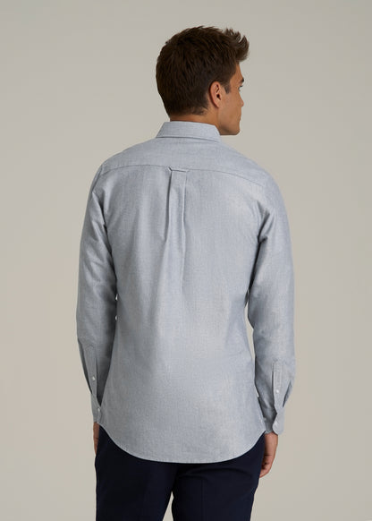 Oxford Cloth Button Down Shirt for Tall Men in Tradewinds Blue