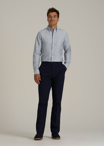 Oxford Cloth Button Down Shirt for Tall Men in Tradewinds Blue