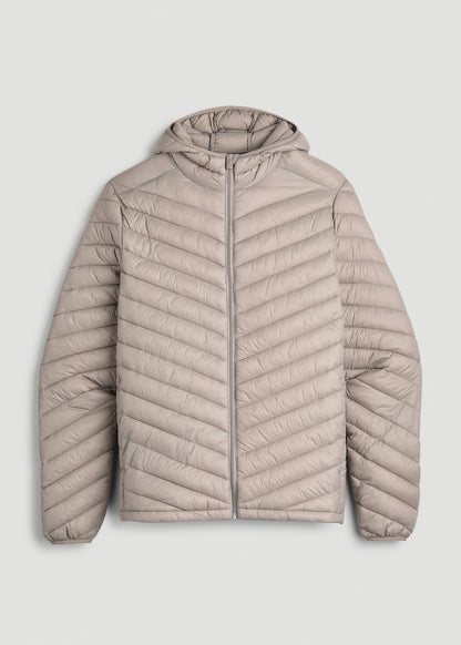 Packable Puffer Jacket for Tall Men in Moon Rock