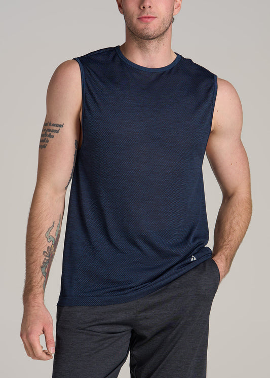 A.T. Performance Engineered Tall Tank Top in Navy Mix