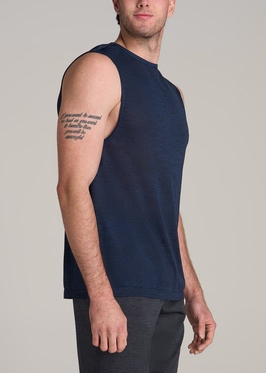 A.T. Performance MODERN-FIT Engineered Tall Tank Top in Navy Mix