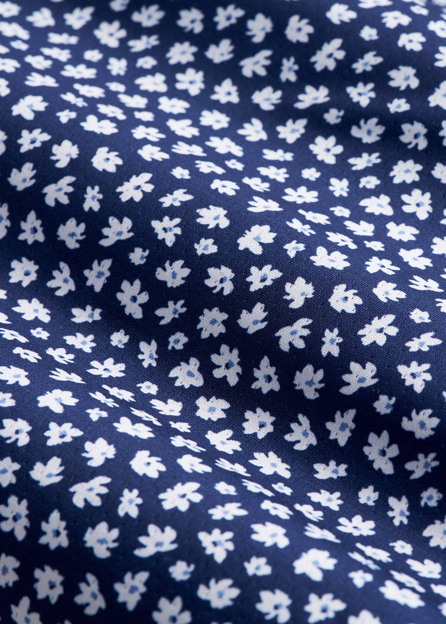 Golf Performance Print Tall Men's Polo Shirt in Dark Blue Mini Floral