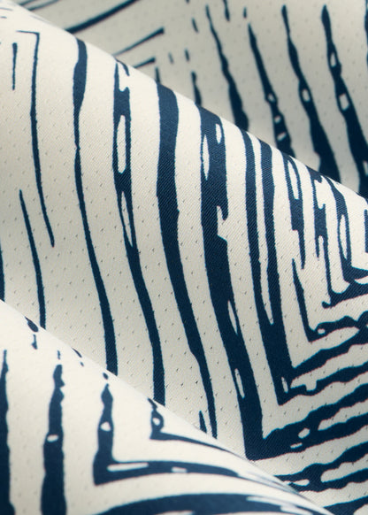 Golf Performance Polo Shirt for Tall Men in Navy Chevron