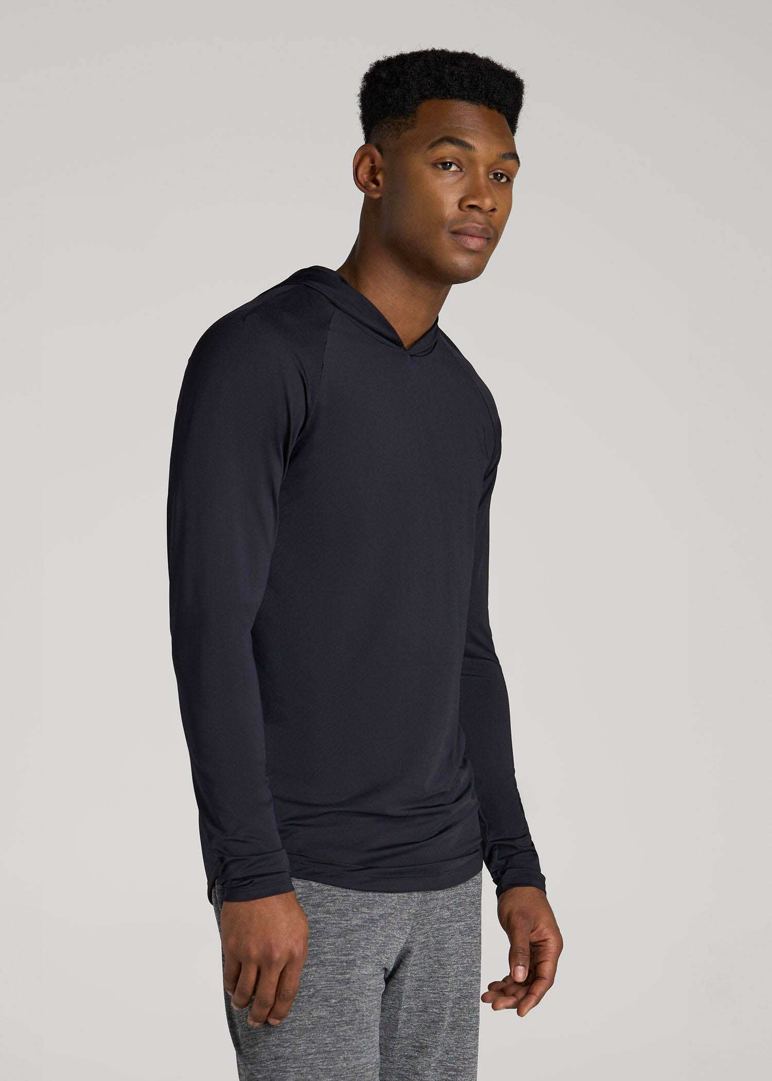 A.T. Performance Training Hoodie for Tall Men in Black