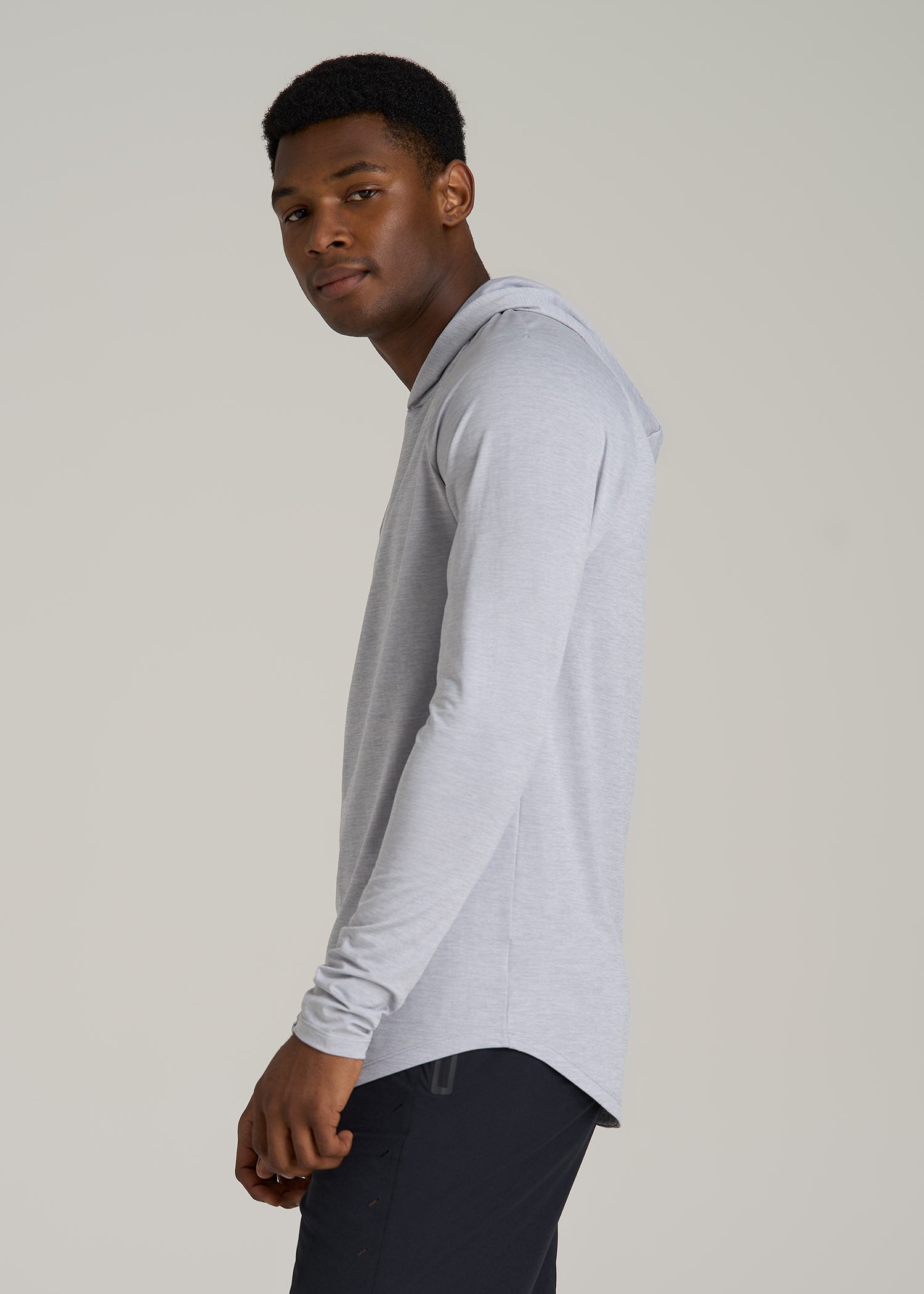 A.T. Performance Training Hoodie for Tall Men in Light Silver
