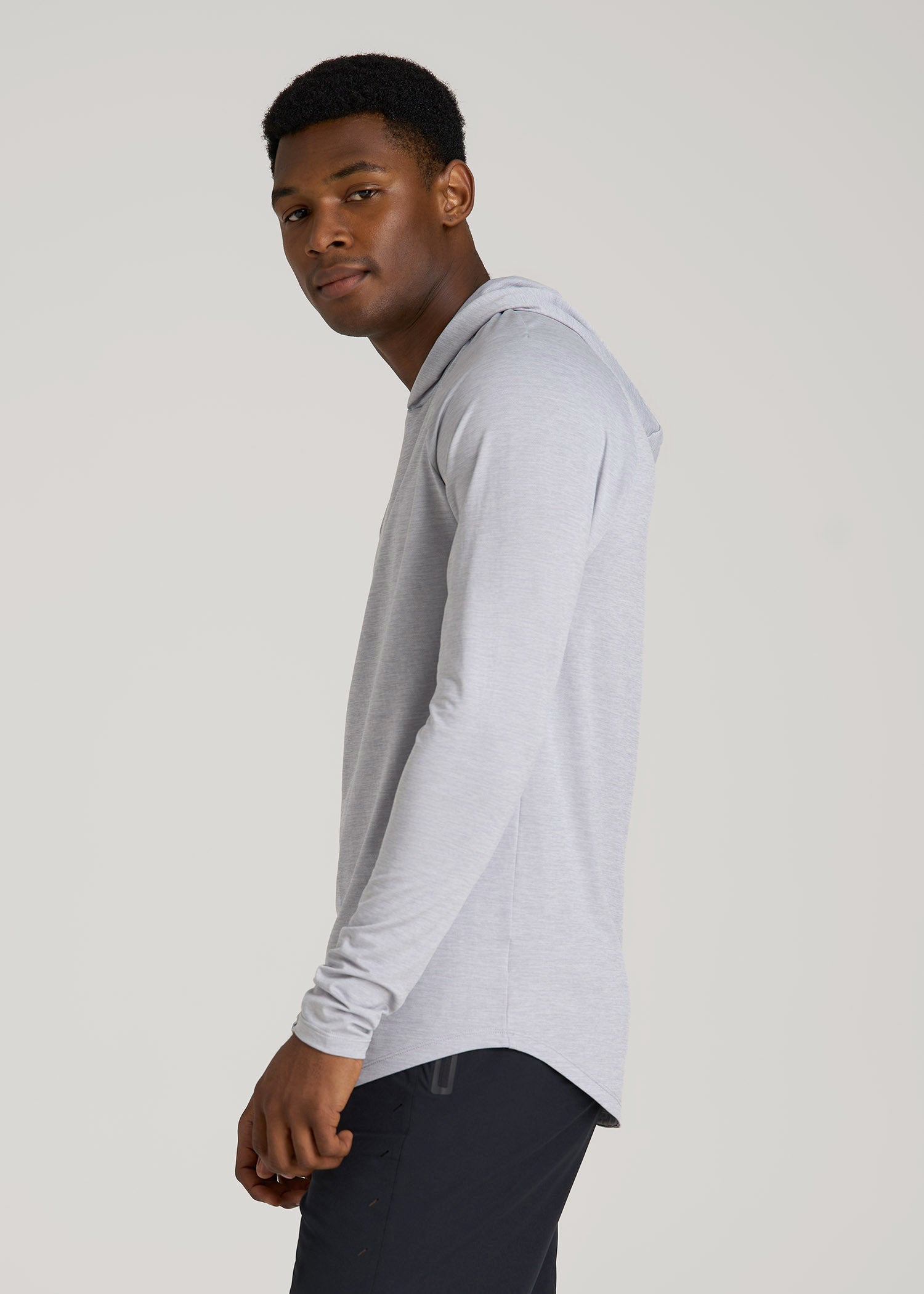 A.T. Performance Training Hoodie for Tall Men in Light Silver