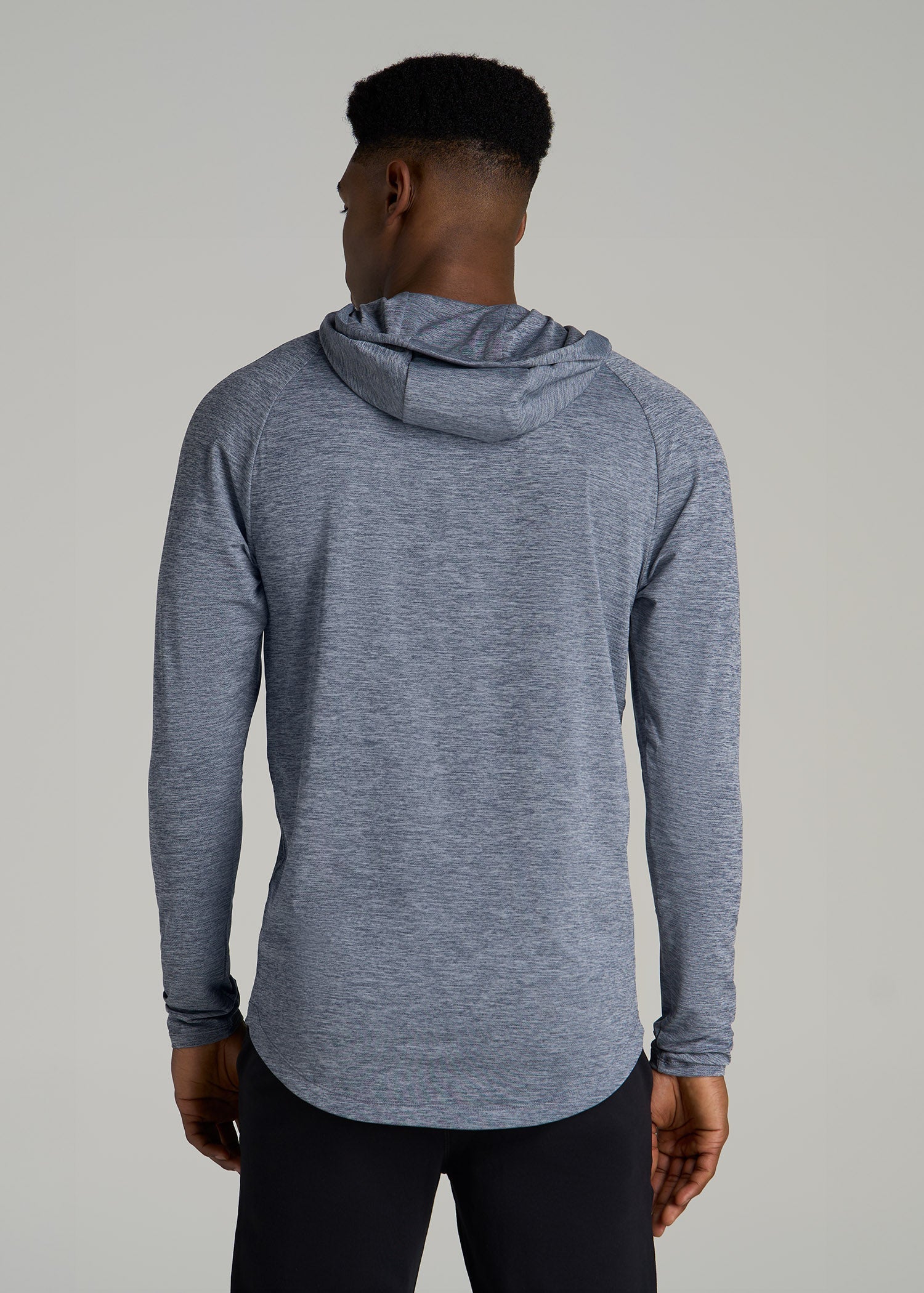A.T. Performance Training Hoodie for Tall Men in Navy Space Dye