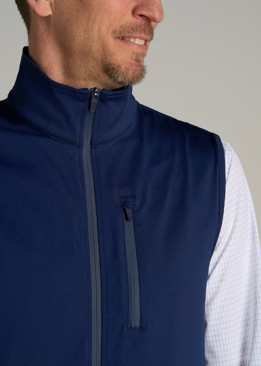 Performance Vest for Tall Men in Blue Mix