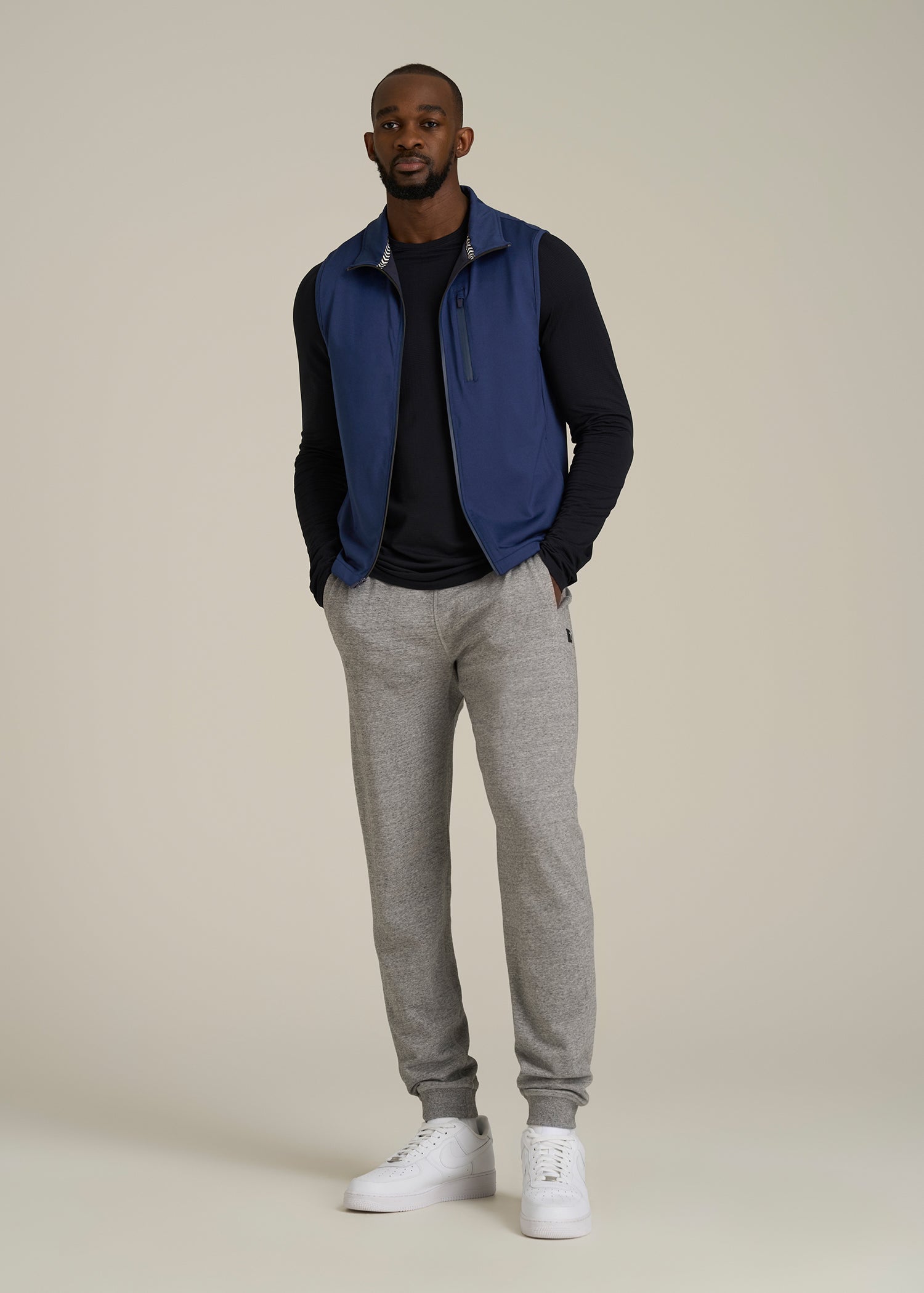 Performance Vest for Tall Men in Blue Mix