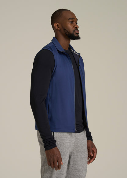 Performance Vest for Tall Men in Blue Mix
