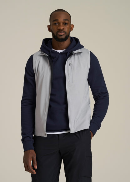 Performance Vest for Tall Men in Light Grey Mix
