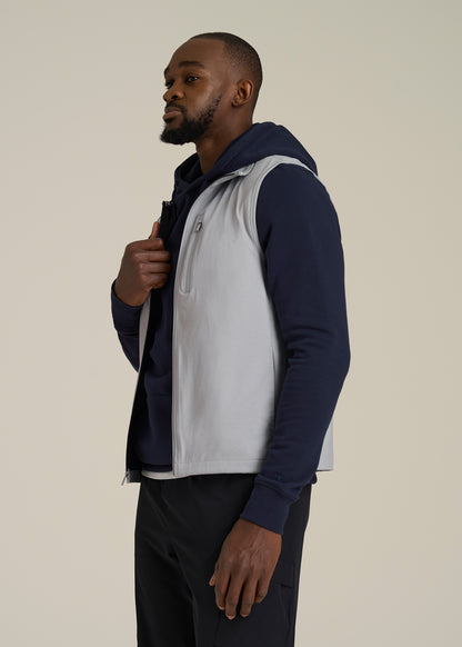 Performance Vest for Tall Men in Light Grey Mix
