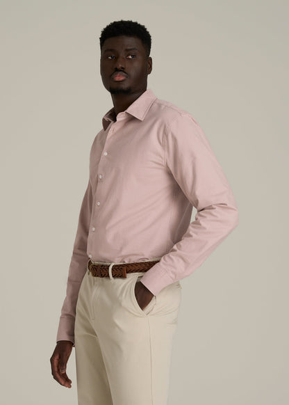 Pinpoint Oxford Shirt for Tall Men in Desert Rose