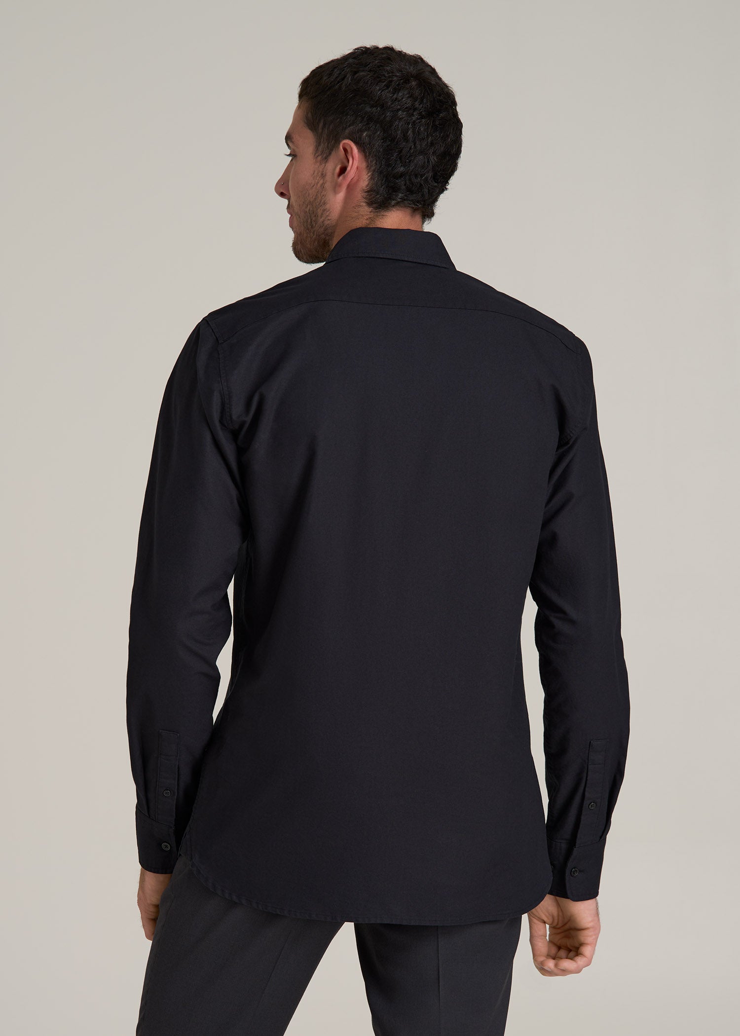 Pinpoint Oxford Shirt for Tall Men in Black