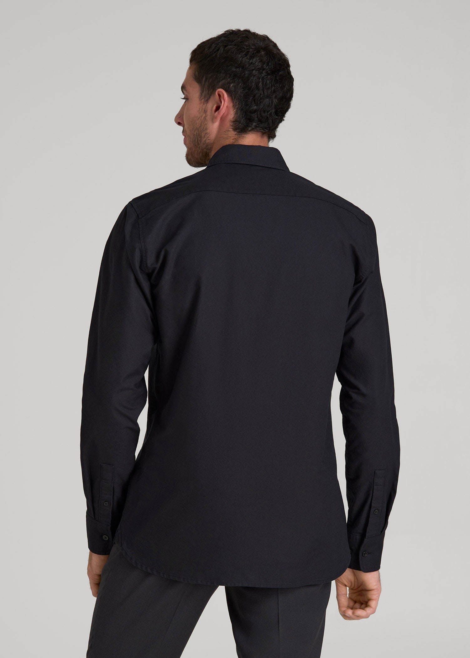 pinpoint oxford dress shirt Pinpoint Oxford Shirt for Tall Men in Black M / Semi Tall / Black