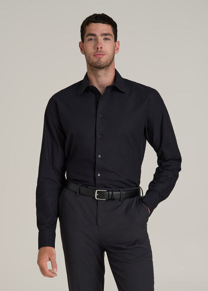 Pinpoint Oxford Shirt for Tall Men in Black