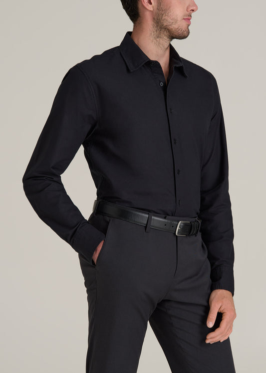 Pinpoint Oxford Shirt for Tall Men in Black