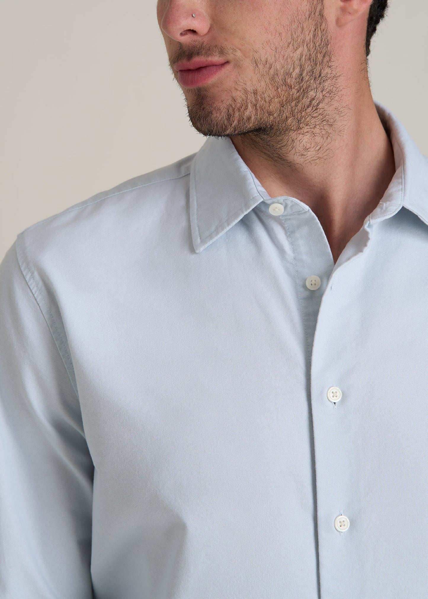 Pinpoint Oxford Shirt for Tall Men in Light Blue