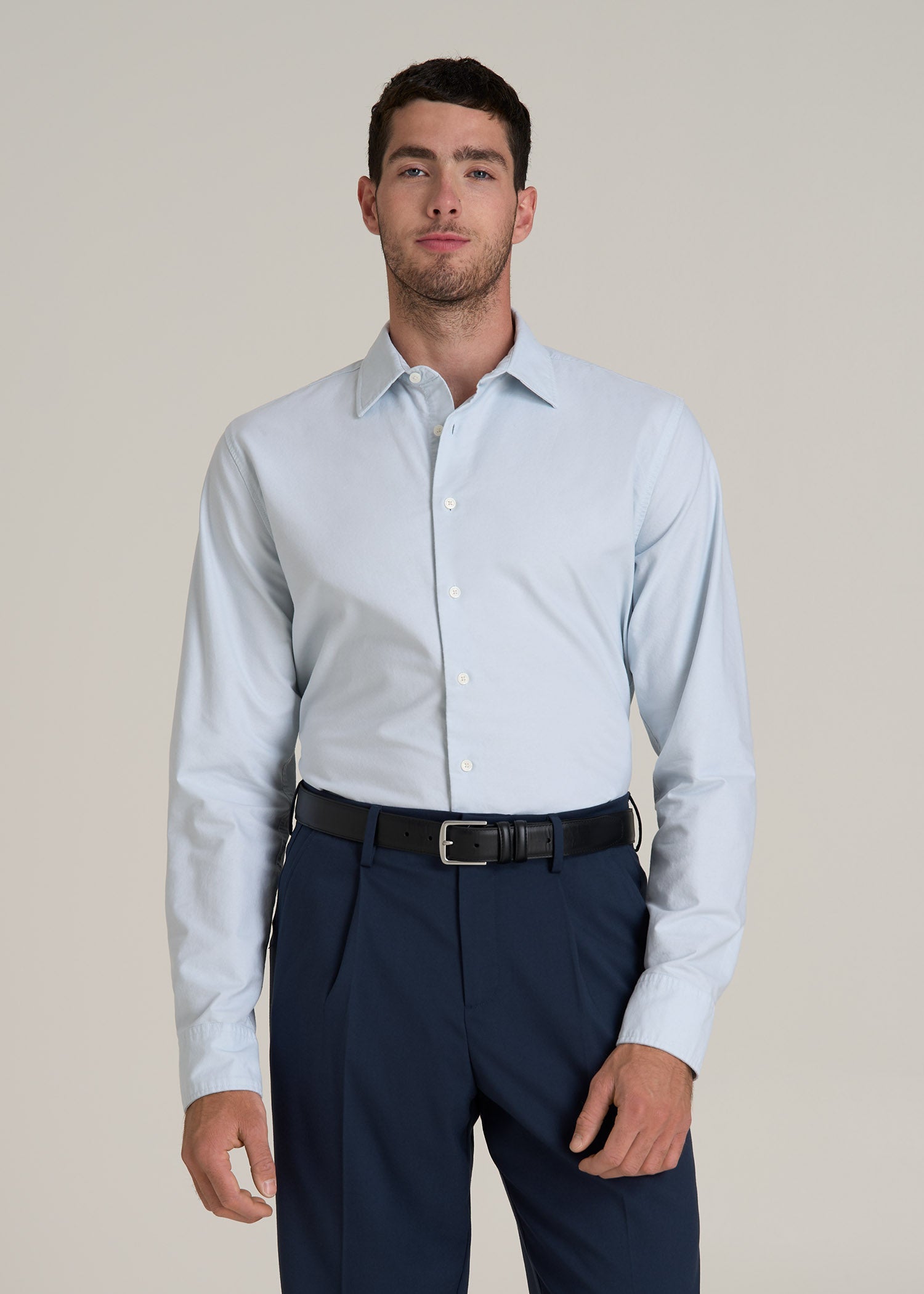 Pinpoint Oxford Shirt for Tall Men in Light Blue