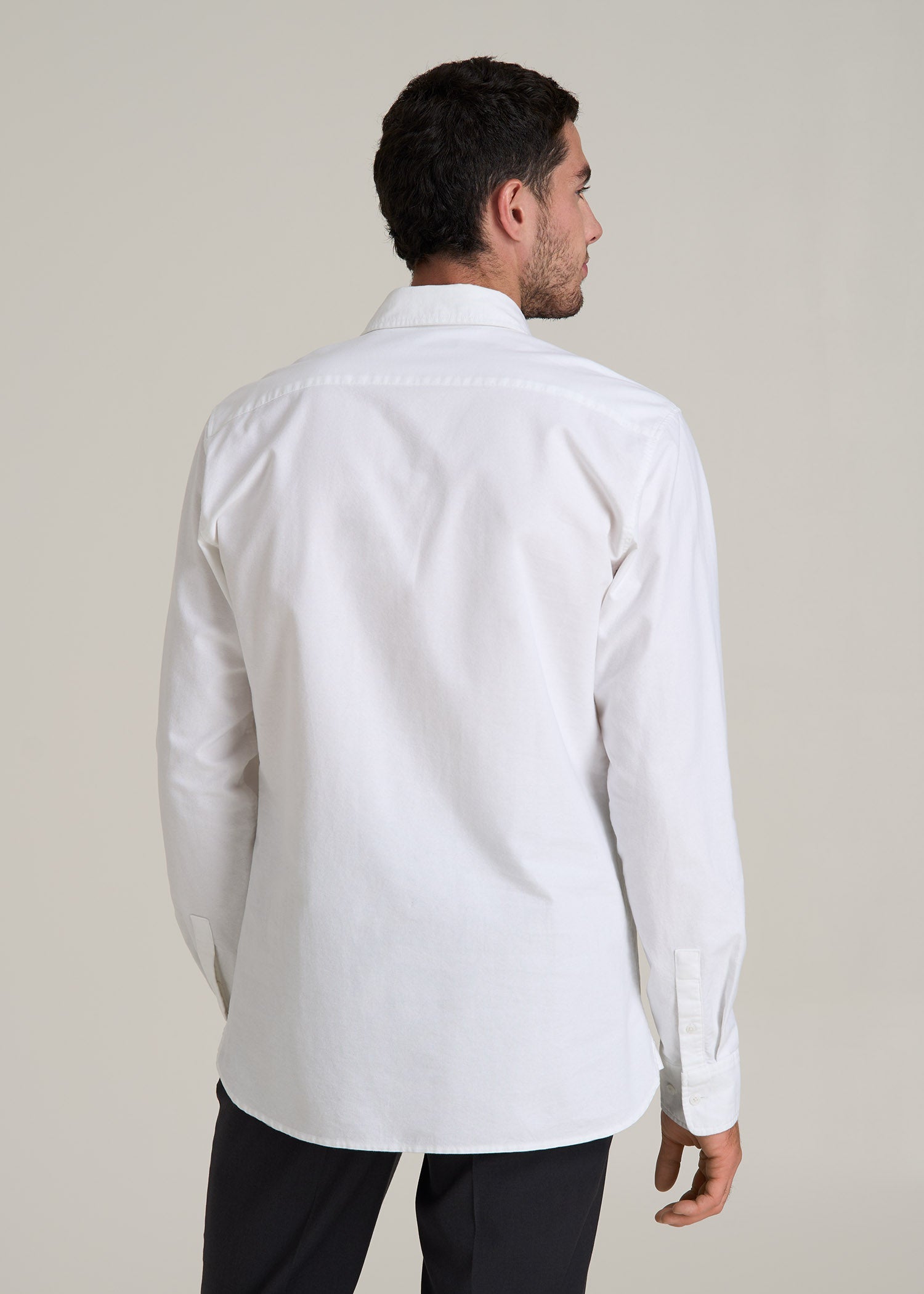 Pinpoint Oxford Shirt for Tall Men in White