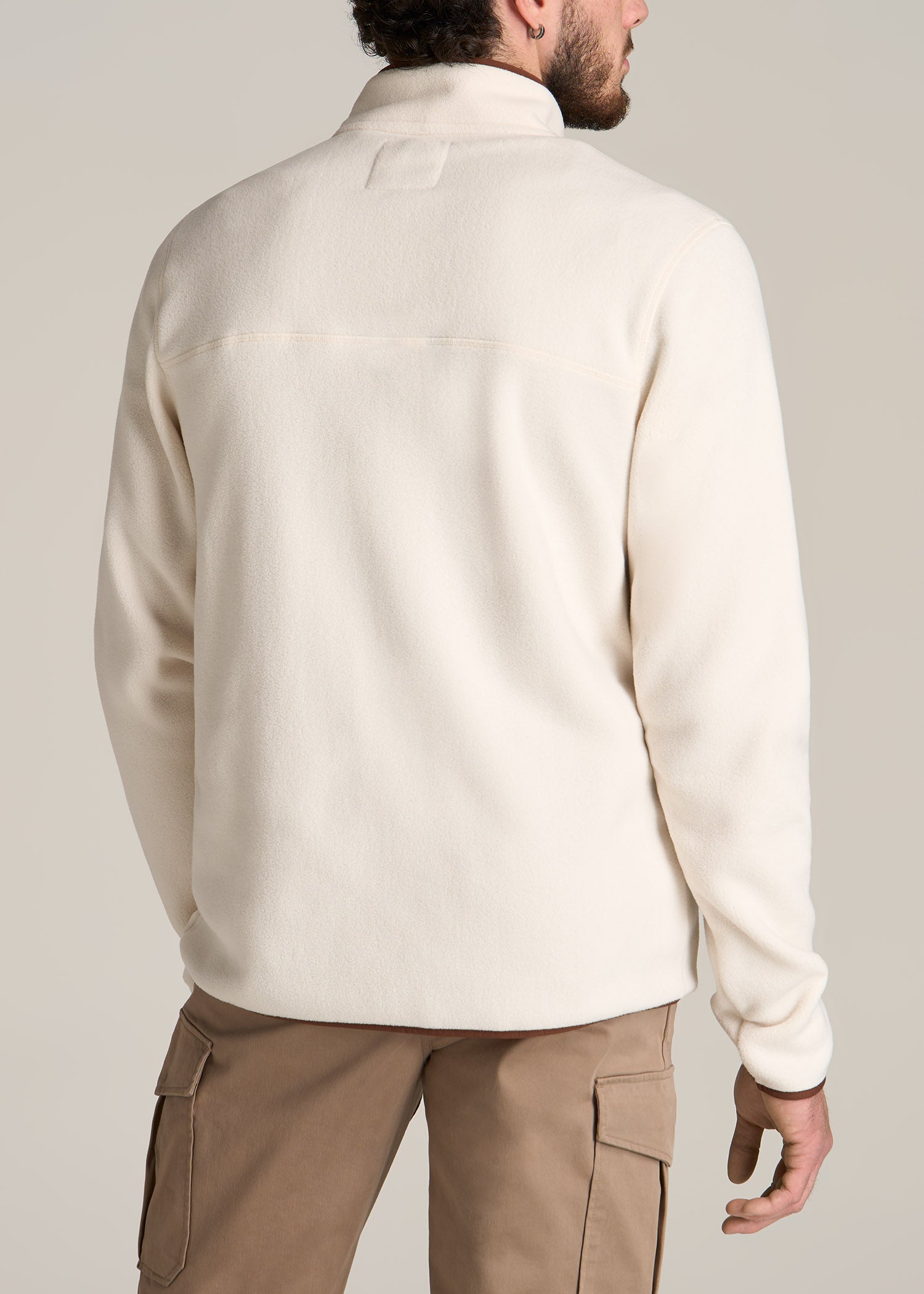 Polar Fleece 3-Snap Pullover Sweatshirt for Tall Men