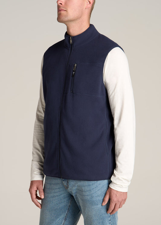 American-Tall-Men-Polar-Fleece-Sweater-Full-Zip-Vest-Regal-Blue-side