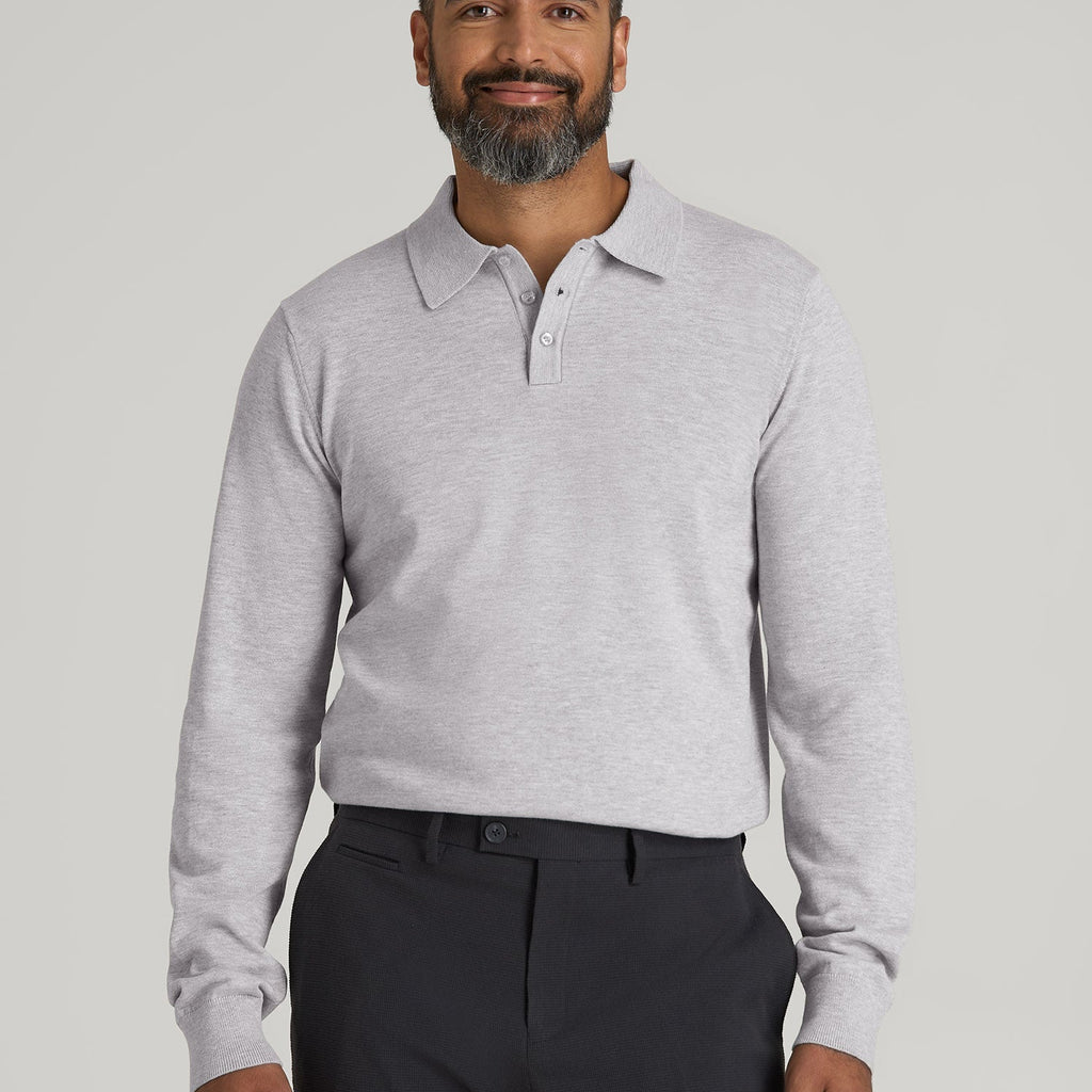 grey sweater white dress shirt Man Fine Knit Classic Shirt - Sweaters