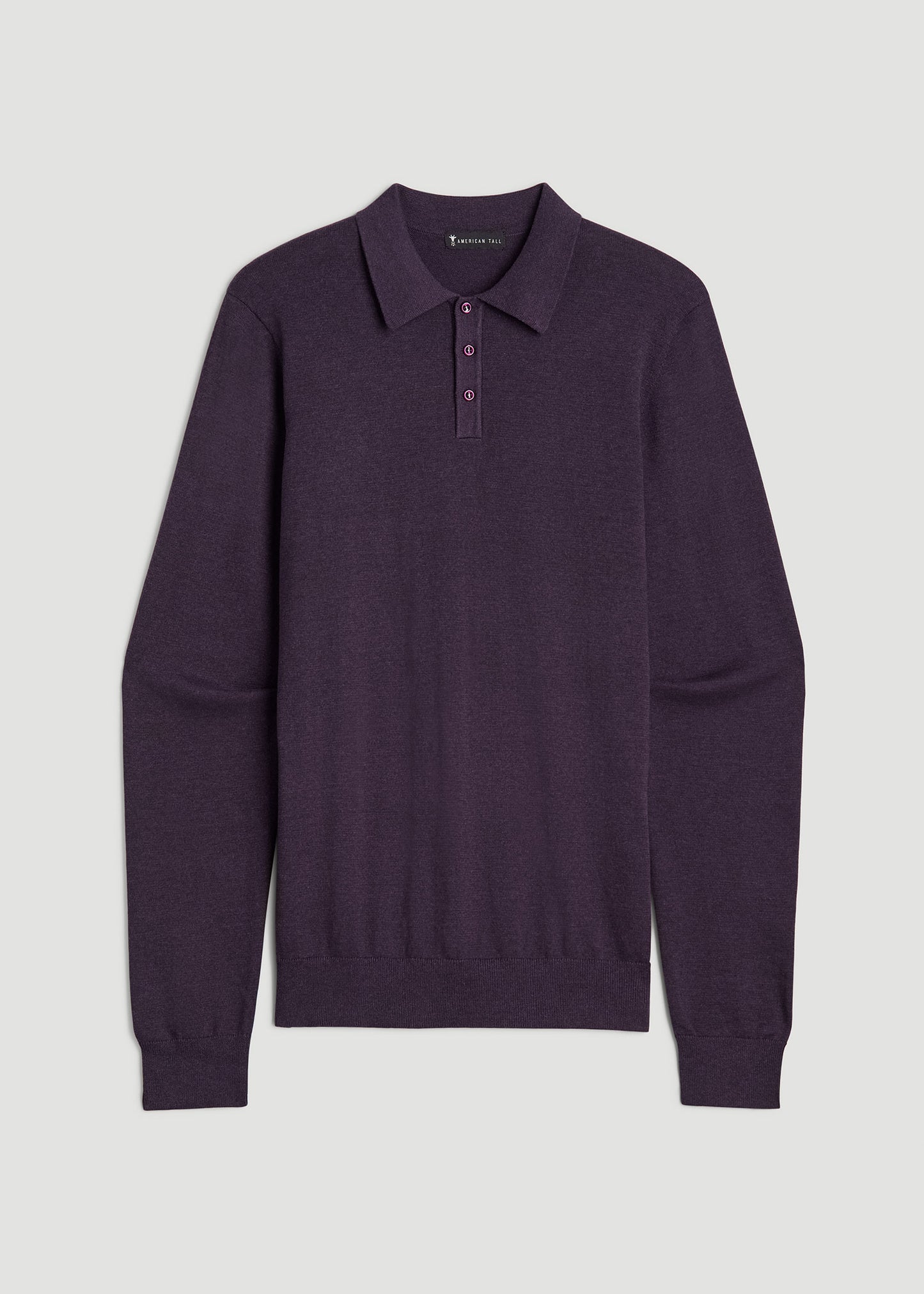 Men’s Tall Polo Sweater in Midnight Plum