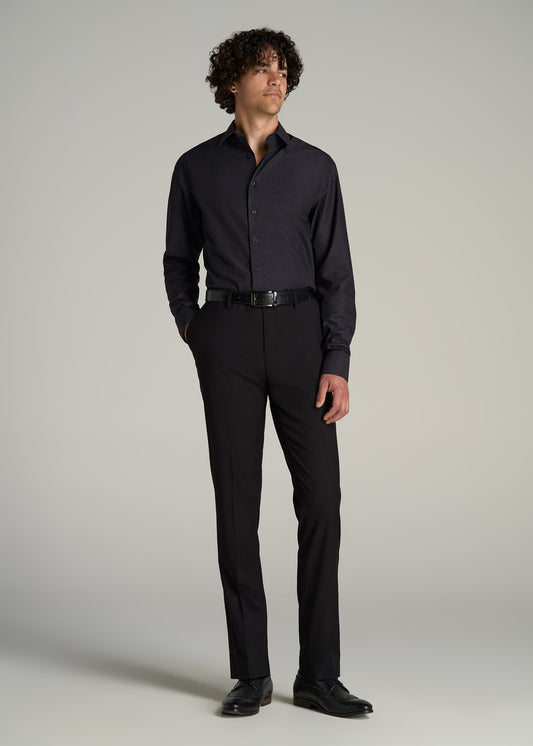 Premium Dress Shirt for Tall Men in Black Diamond