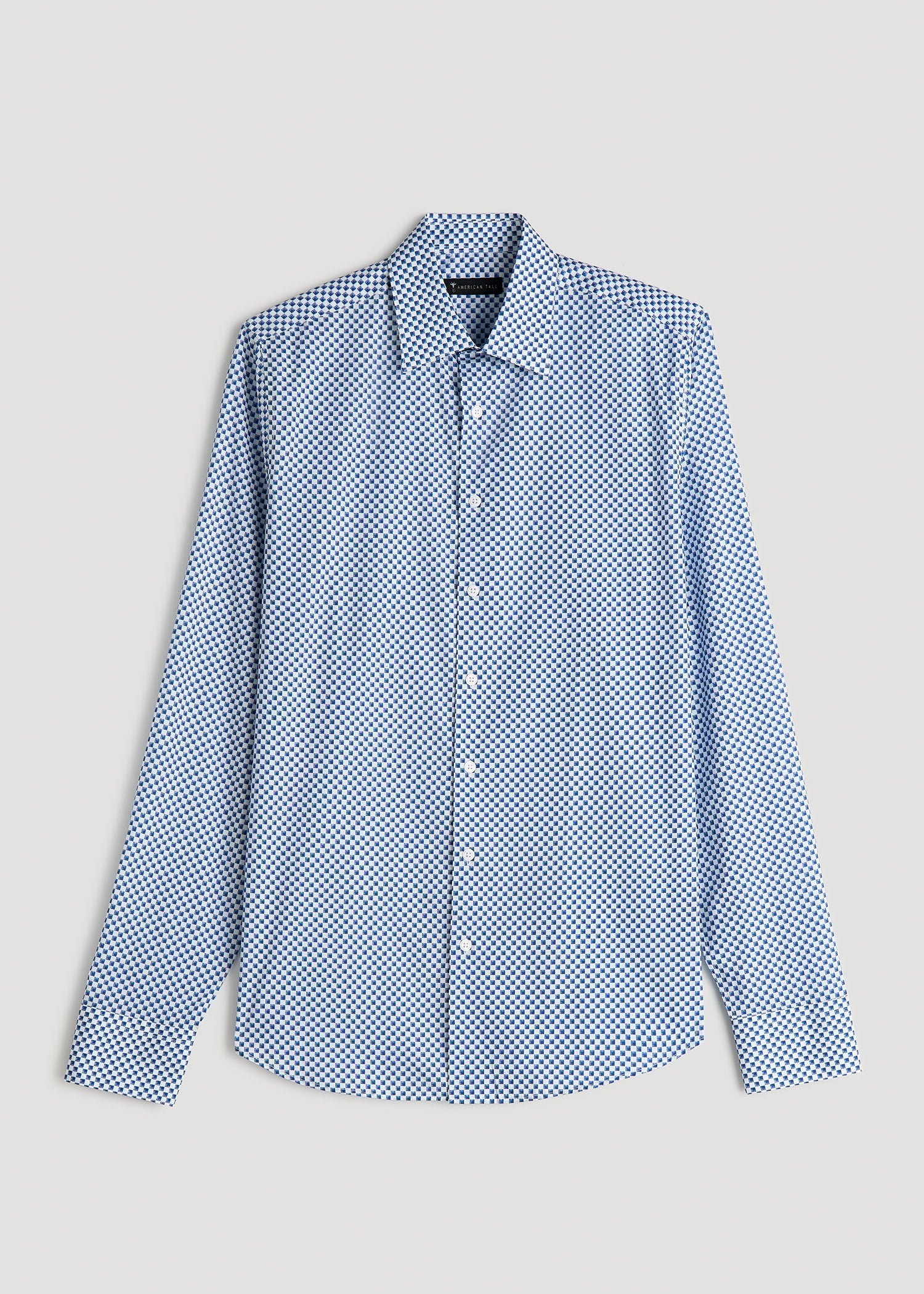 american tall dress shirts Premium Dress Shirt for Tall Men in Blues Check M / Extra Tall / Blues Check
