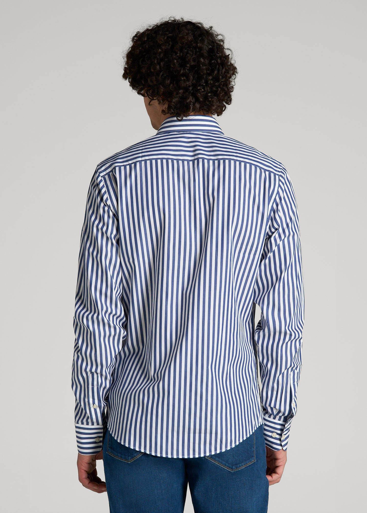 striped dress shirt men Premium Dress Shirt for Tall Men