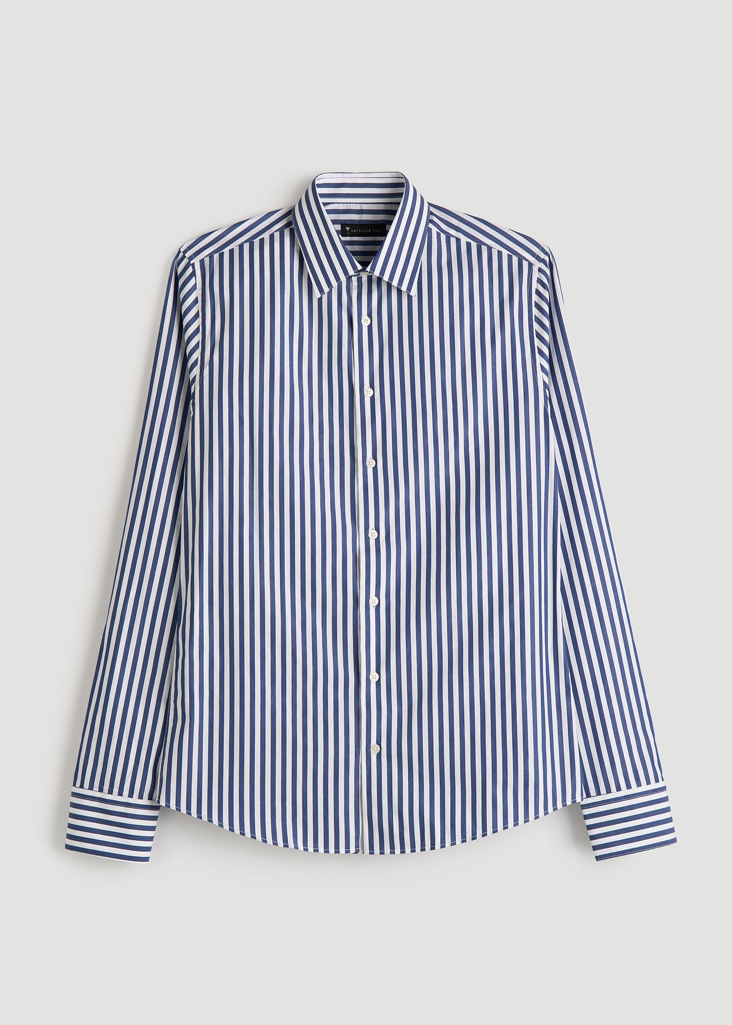 Premium Dress Shirt for Tall Men in Bold Blue Stripe