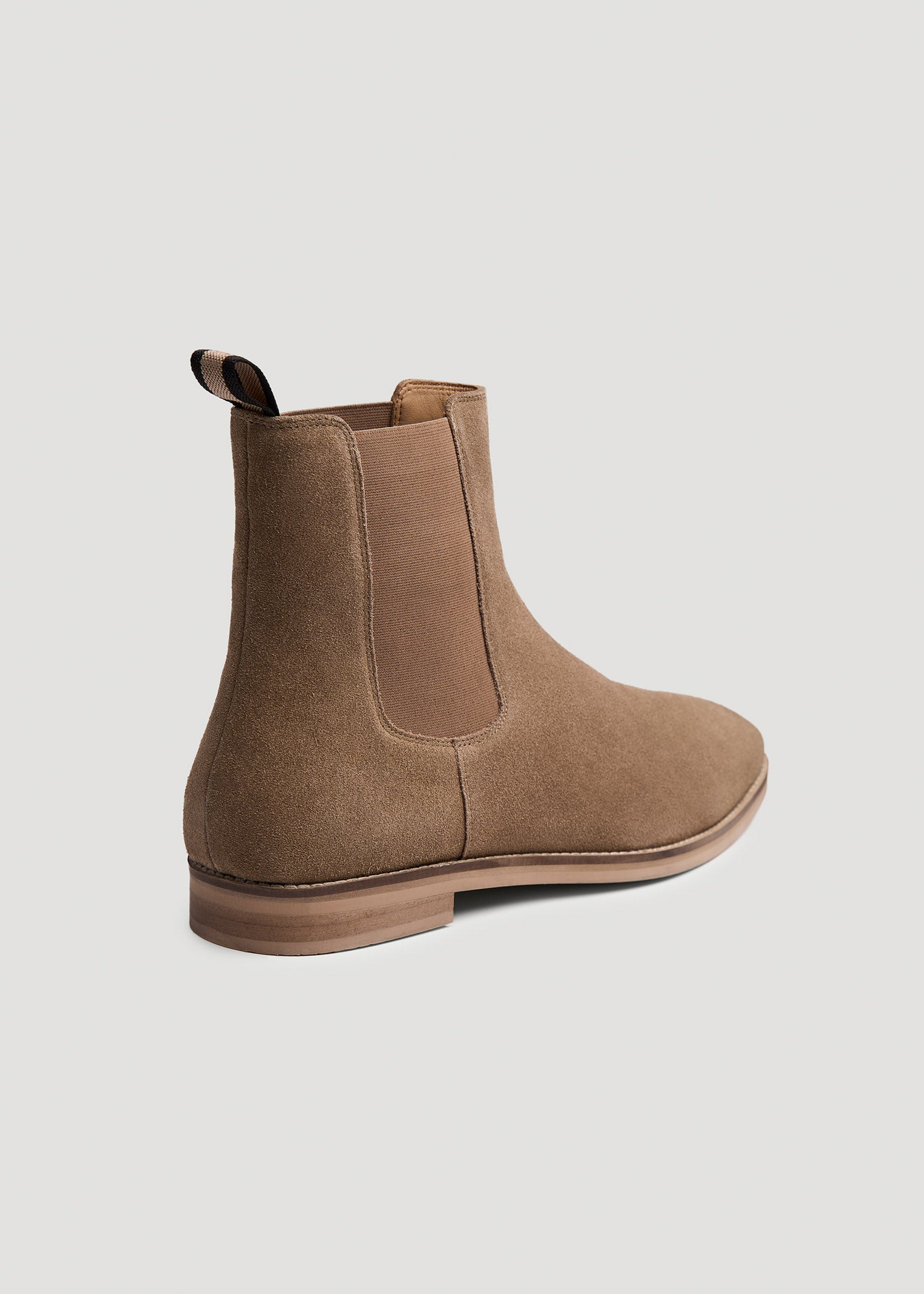 Suede Pull-On Boots for Tall Men in Beige
