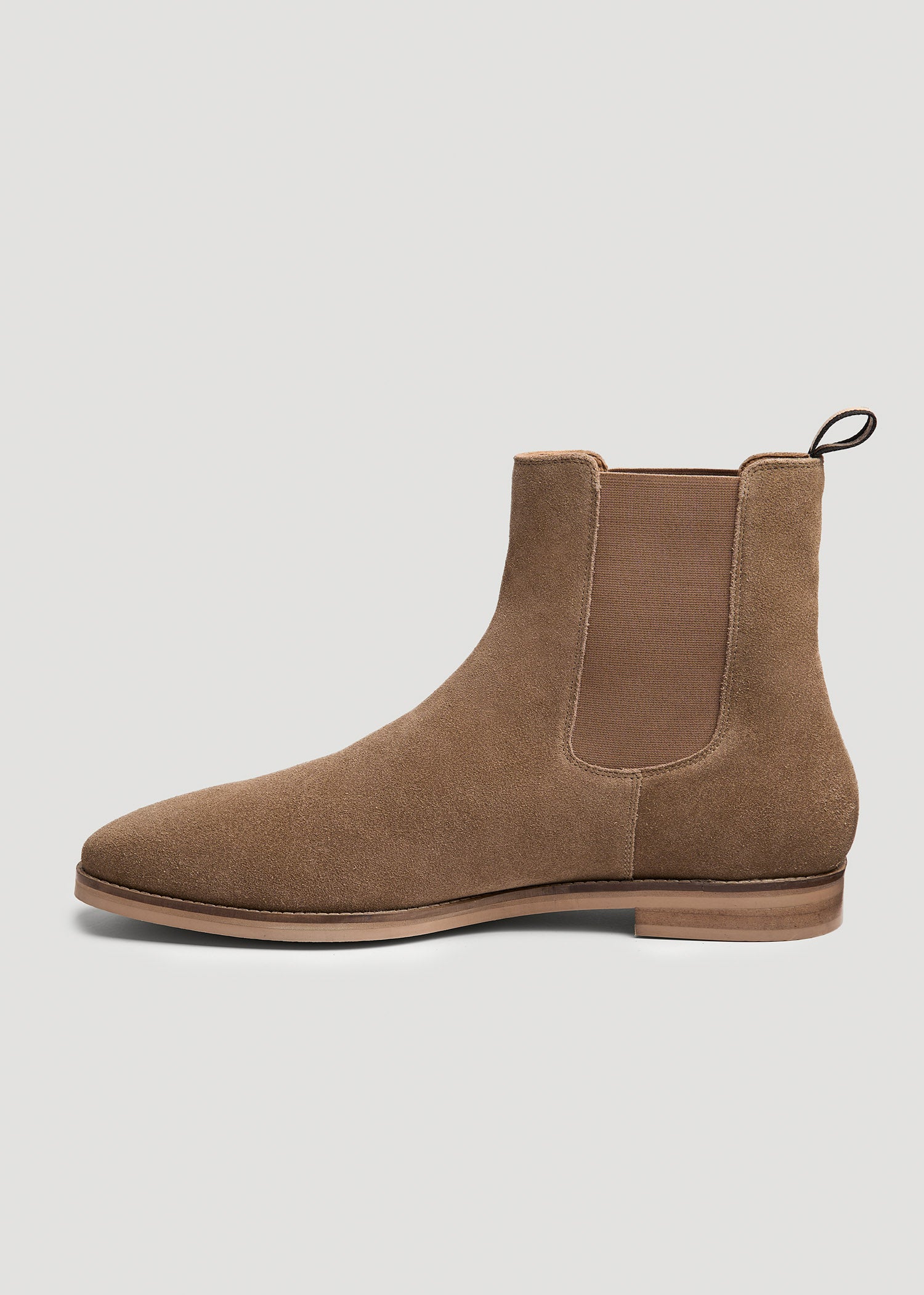 Suede Pull-On Boots for Tall Men in Beige