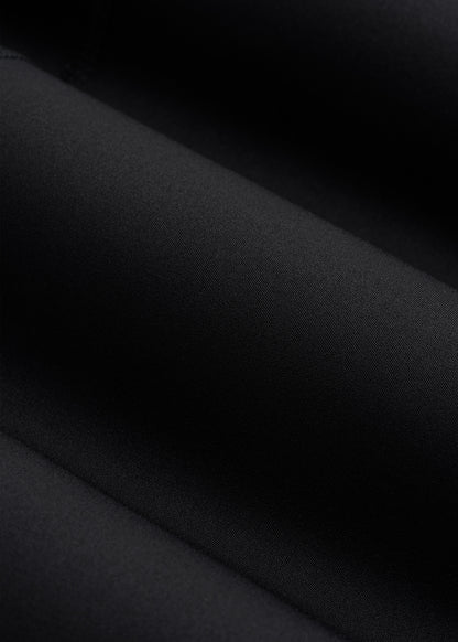 Quarter Zip Long Sleeves Rashguard for Tall Men in Deep Black