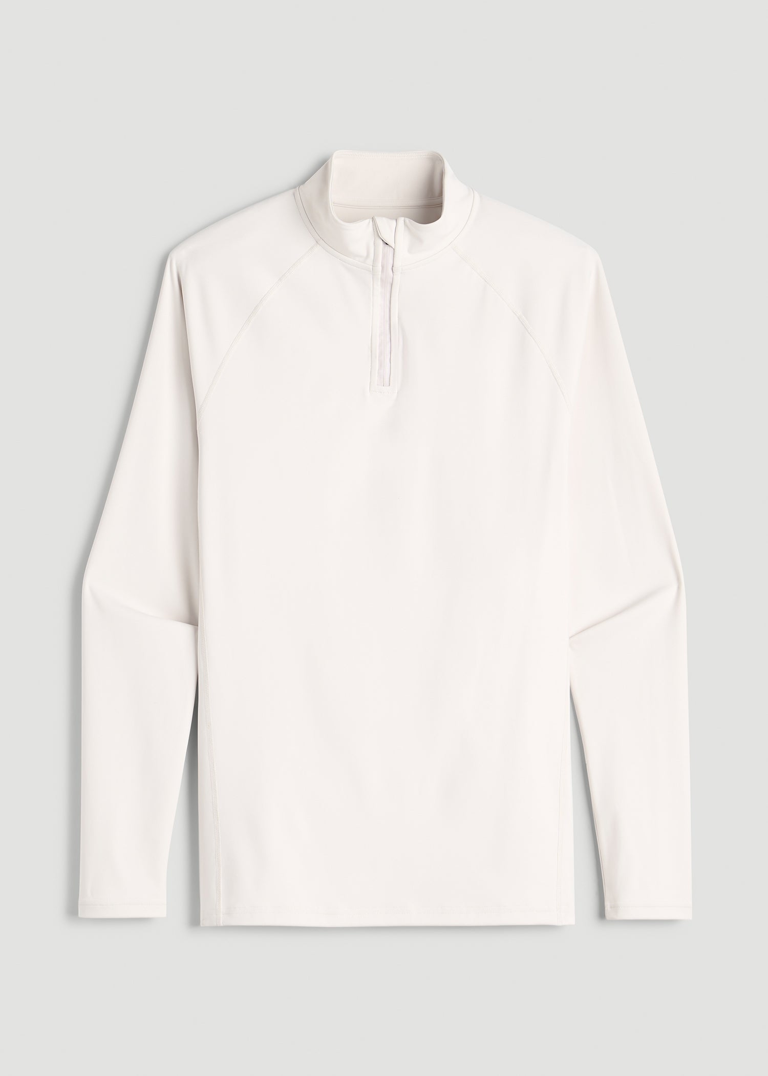 Quarter Zip Long Sleeves Rashguard for Tall Men in White Sand