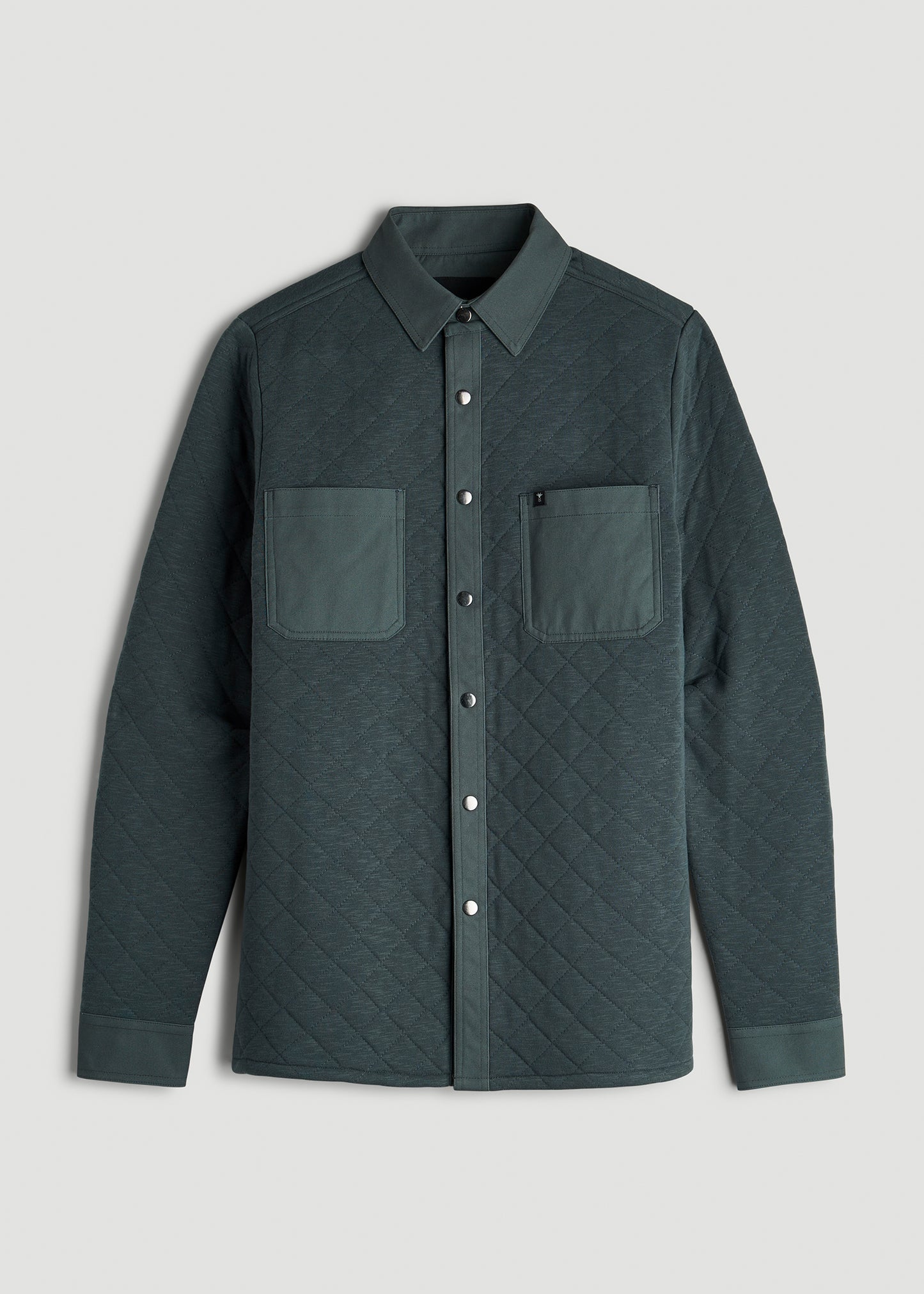 Quilted Shacket for Tall Men in Soft Green