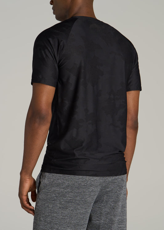 Raglan Training T-Shirt for Tall Men in Black