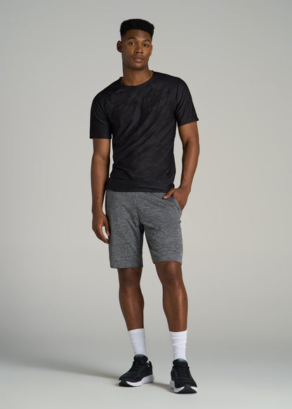 Jacquard Training T-Shirt for Tall Men in Black