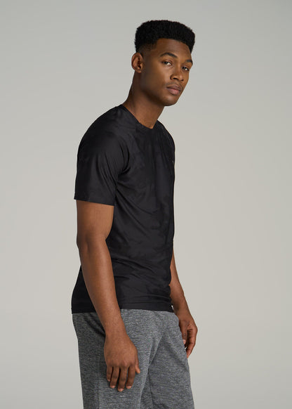 Jacquard Training T-Shirt for Tall Men in Black