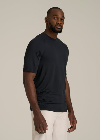 Vented Training Top for Tall Men in Black
