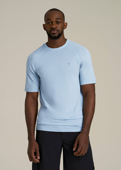 Vented Training Top for Tall Men in Ice Blue